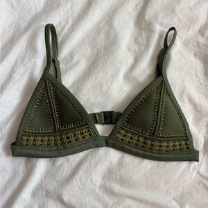 Triangl Swimwear Khaki Green Bikini Top